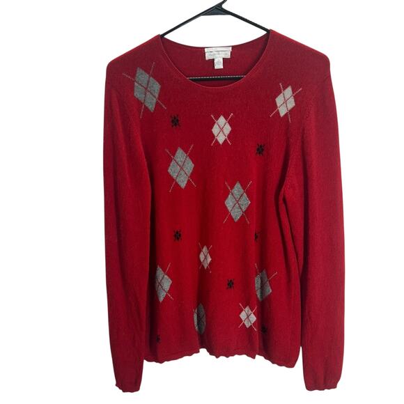 Charter Club Cashmere Sweater S Classic Crewneck Cozy Luxury Solid‎ Red - Picture 1 of 4